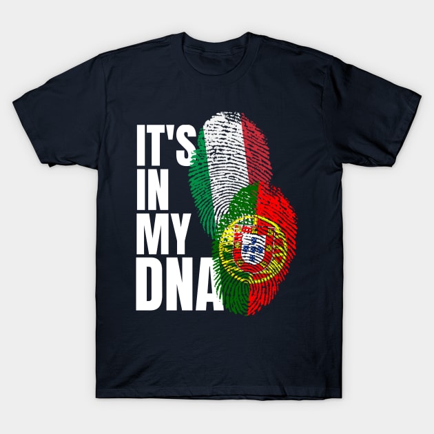 Italian Plus Portuguese DNA Mix Flag Heritage Gift T-Shirt by Just Rep It!!